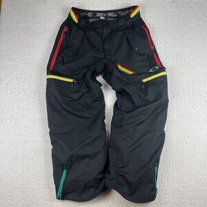 Vintage Y2K Oakley Loose Fit Jamaican Rasta color Snowboard Snow Pants Men Sz M